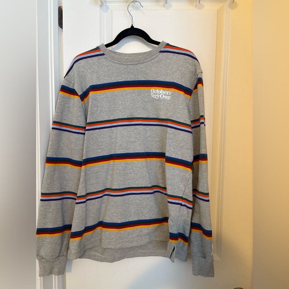 OVO Gray Long Sleeve with Multicolor Stripes